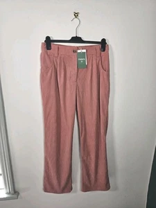 Halara Corduroy Trousers Size Medium Stretch Pink Cosy Relaxed Auracord Cloud - Picture 1 of 11