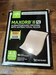 Maxorb II 4”x5” Medicazioni Ferite Alginato di Calcio Lotto di 8 SCAD 04/2027 Sigillate - Foto 1 di 2