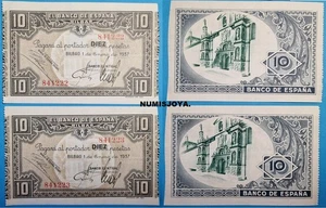 PAREJA billetes correlativos SIN CIRCULAR de 10 pesetas 2ª REPÚBLICA ESPAÑOLA. - Bild 1 von 1
