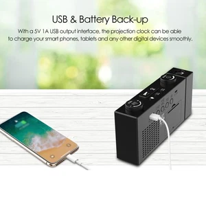 6 Inch Digital FM Projection Radio Alarm Clock 4 Brightness Adjustment 3 T 2 ZS - Picture 1 of 12