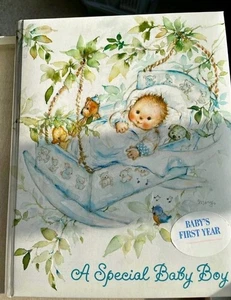 Vintage Hallmark "Our Baby Boy" Baby’s First Year Book  1960s NEW - Picture 1 of 8