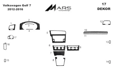 Kit de molduras de tablero de aspecto de madera para Volkswagen Golf 7 2012-2016 Foto 1 de 4