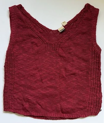 Camiseta sin mangas tejida Roxy para mujer roja cuello en V informal verano talla L Foto 1 de 4