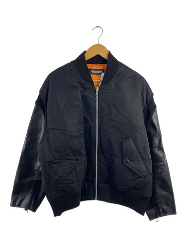 UNDERCOVER Giacca 3 Denim BLK uc2d9205 Borsa Appendiabiti Manica Pelle Nylon MA1