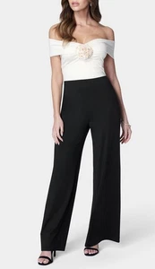 Nuevo Mono Bebe Roseta Hombro Descubierto Talla M Negro Crema - Imagen 1 de 9
