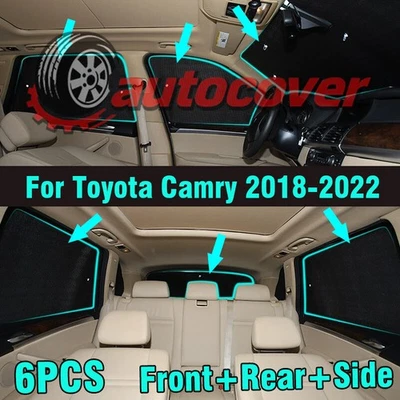 6X para-brisa dianteiro traseiro privacidade para Toyota Camry 2018-2022 - Imagem 1 de 4