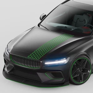 Auto Rennstreifen Waben Aufkleber Negativ "Hellgrün" Sticker Haube KX080-09 - Bild 1 von 6
