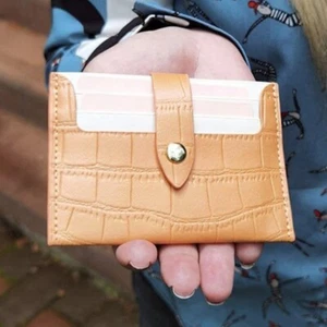 Womens Safe Leather Slim Wallet Money Credit Card Slots Coin Holder with Snap US - Picture 1 of 20