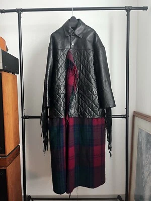 nwot Balenciaga fw18 quilted leather fringe layered parka - Image 1 of 4