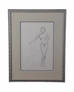 Vintage 1940er Jahre nackte Frau, Paris nackte Frau, gerahmte nackte Frauen, Pariser Kunst - Bild 1 von 4