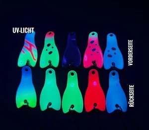 5er UV 2,8 g Trout Spoon Set Japanblinker Forellenblinker Schlepplöffel Köder - Bild 1 von 11