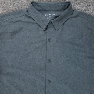 Camisa Algo Para Hombre XL Verde Cercanías Rendimiento Manga Larga Abotonada Nueva - Imagen 1 de 10