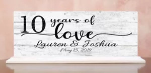 Custom Gift Sign For Wedding Anniversary Personalized Names & Year For Couples - Picture 1 of 80