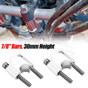 CNC Chrome Handlebar 7/8'' 30mm Riser Kit Fit Universal Motorcycle ATV Dirt Bike - Picture 1 of 12