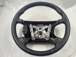 JAGUAR 97-02 XJ8 XJR X308 V8 STEERING WHEEL BLACK LEG LEATHER HJB9181AB USED - Picture 1 of 18