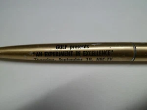 Vintage Gulf Oil NBC-TV Advertising Promo Pen WearEver Gold Tone Ballpoint - Picture 1 of 5