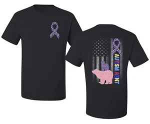 Autism Awareness Aunt Bear Puzzle Autism Ribbon Men's T-Shirt - Picture 1 of 9