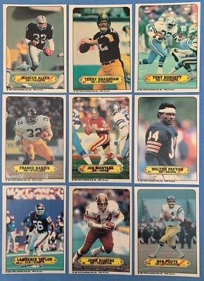 1983 Topps Football Complete Sticker Set (33 Cards) Montana Payton Bradshaw