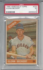1966 Topps Venezuelan baseball card #232 Glenn Beckert Chicago Cubs PSA 5 - Picture 1 of 2