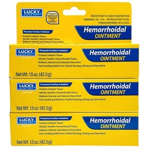 3 Hemorrhoidal Ointment Relief from Burning Itching Hemorrhoids 1.5oz (EXP 2/26) - Picture 1 of 7