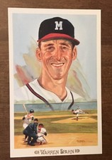 WARREN SPAHN unsigned Perez Steele CELEBRATION Card..MILWAUKEE BRAVES /10,000