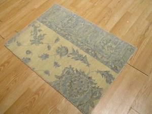 2x3 Modern Agra ABC Collection Vegetable Dye Handmade-knotted Wool Rug #21 - Picture 1 of 12