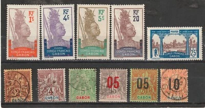 Gabón Lote 1: (Detalles del sello a continuación) Scott 2024 Catálogo Valor $34.50 Foto 1 de 3