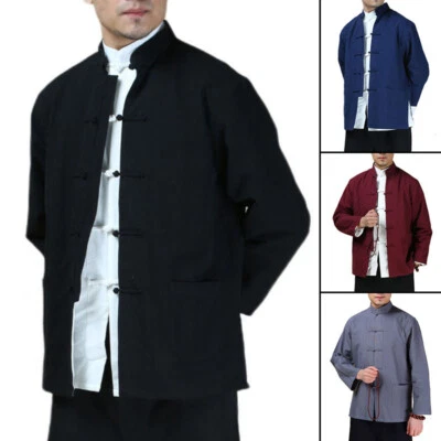 Bruce Lee Kung Fu Wingchun Coat Jacket Martial Arts Taichi Uniform Men Tang Suit - Image 1 of 4
