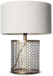 My Swanky Home Industrial Modern Bronzed Gold Metal Table Lamp & Shade - New