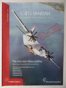 11/2008 PUB ALENIA AERONAUTICA C-27J SPARTAN MILITARY AIRLIFTER ORIGINAL AD - Imagen 1 de 1