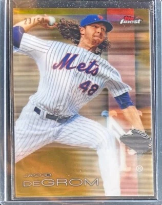 2016 Topps Finest #61 Jacob deGrom Gold Refractor 23/50 New York Mets - Image 1 of 2