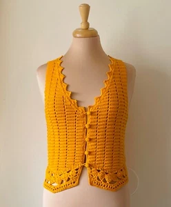 Mother Size S Orange The Best of the Vest Crocheted Sleeveless Top NWOT $295 - Picture 1 of 5