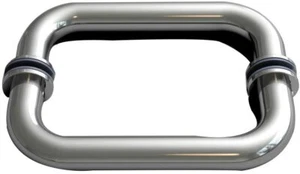 ELEGANT Back-to Back Pull Handles 6" Length Tubular Chrome Shower Door handles - Picture 1 of 5