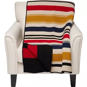 NWT Pendleton 100% WOOL Bridger BOULDER Stripe REVERSIBLE Throw Blanket 54x66 - Picture 1 of 4