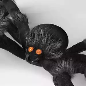 20" Plush Spider Black Halloween Decorative Prop - Hyde & EEK - Picture 1 of 3