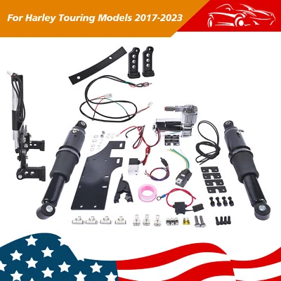 Rear Air Ride Suspension Kit w/ Stand for Harley Ultra Limited Street Glide CVO - Image 1 of 4