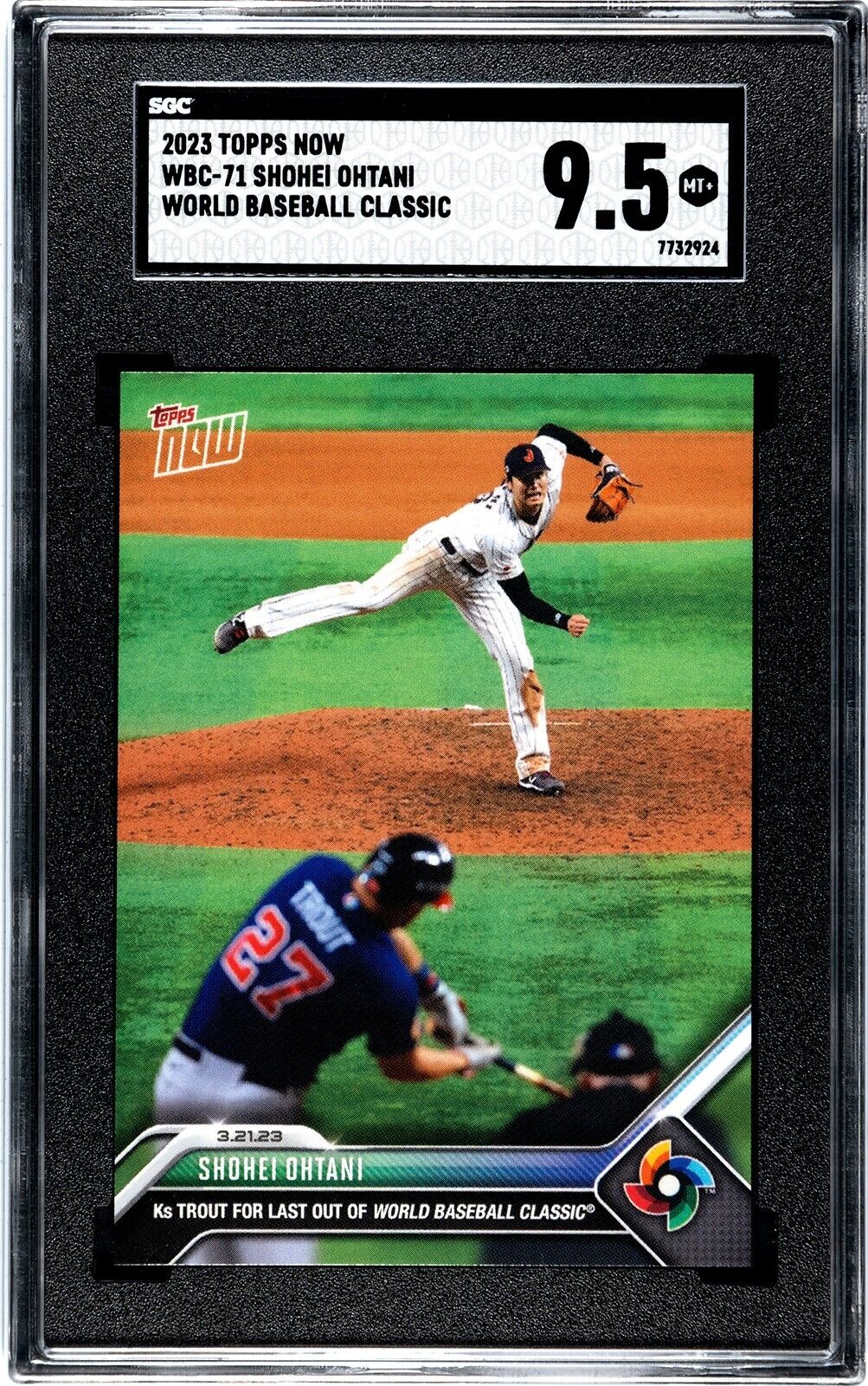 2023 Topps Now Shohei Ohtani Ks Mike Trout WBC-71 SGC 9.5