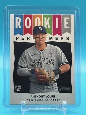 2023 Topps Heritage High Number Rookie Performers Anthony Volpe #RP-7 RC Yankees - Image 1 of 2
