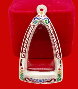Empty Case Frame LP Thuad Silver Gem Thai Amulet Buddha Pendant Size 2*4 cm - Picture 1 of 10