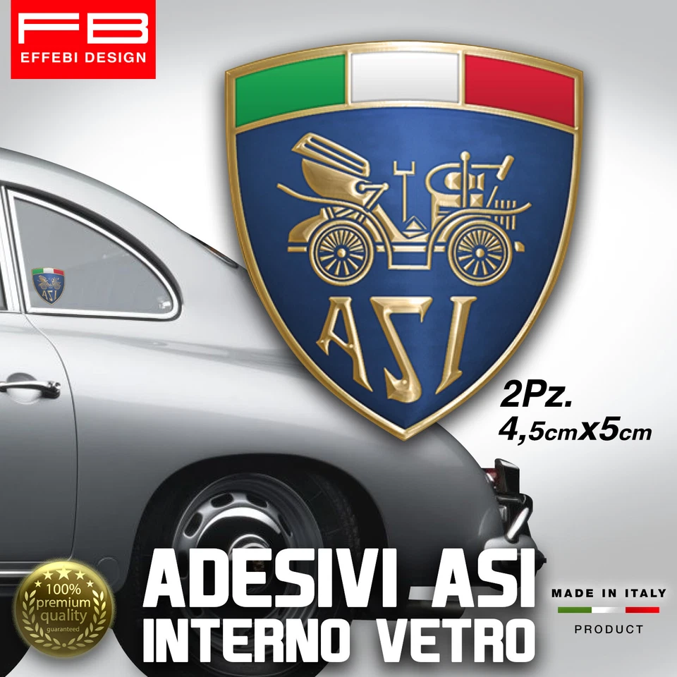 Adesivi Stickers ASI Interno Vetro Auto Storiche Rally Old Fiat 500 Lancia Alfa  - Imagen 1 de 1
