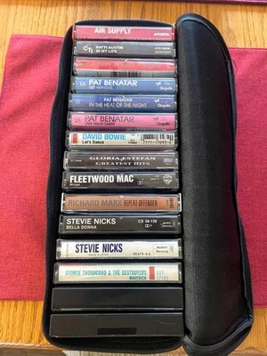 Cassette Tape Lot (15) Tapes & Case - Rock- David Bowie Pat Benatar Stevie Nicks - Image 1 of 4