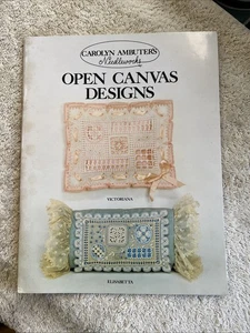 Carolyn Ambuter's Needle needleworks Open Canvas Designs Book 1985 First Print - Imagen 1 de 18