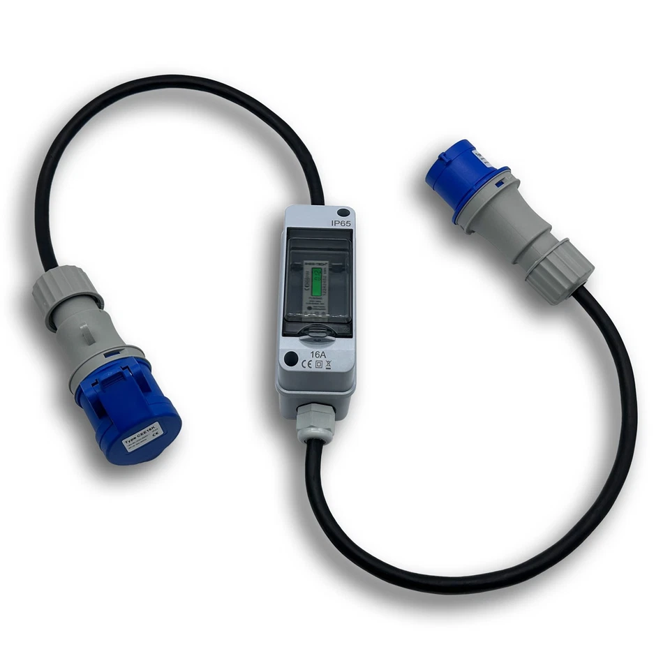 16A MID geeicht Mobiler Stromzähler für Baustelle Wochenmarkt Weihnachtsmarkt - Bild 1 von 4