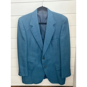 Vintage Hart Schaffner Marx Blue Forstmann Wool Jacket Mens - Picture 1 of 13