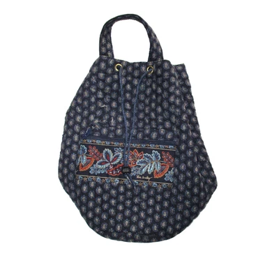 Vera Bradley Classic Navy Lightweight Cotton Sling Backpack Bag  Vintage - Image 1 of 4