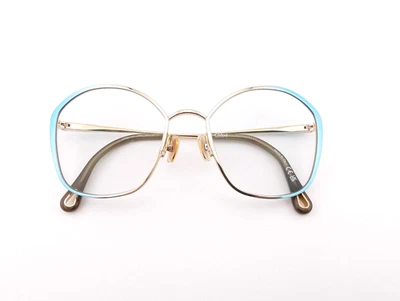 Chloe Eyeglasses, Frames Only, CH0017O 005 Gold/Aqua, 53-18-140, Metal, Italy - Image 1 of 4