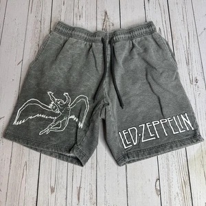 Led Zeppelin Sweat Shorts Mens Small Gray Band Music Logo 7" Inseam - Picture 1 of 10