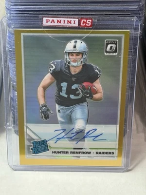 2019 Optic Hunter Renfrow Rated Rookie Auto Gold #/10 Clemson Carolina Panthers - Image 1 of 2