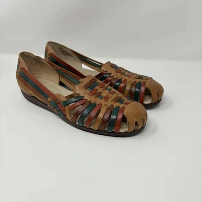 Softspots Trinidad Mujer Cuero Natural Mexicano Huarache Pisos - Talla 8.5 N Foto 1 de 4