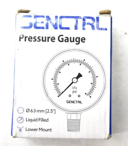 Medidor de baja presión lleno de líquido de glicerina Senctrl 0-30 PSI dial de 2,5" tamaño 1/4" NPT - Imagen 1 de 5